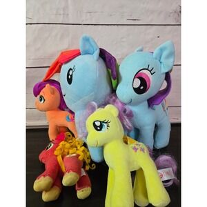 My Little Pony Plush Lot 5pc Rainbow Dash Fluttershy Scootaloo Apple Bloom Ty